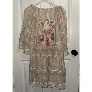 NEW KASTURI Womens Beaded Embroidered India BOHO Morocan Fringe OS One Size